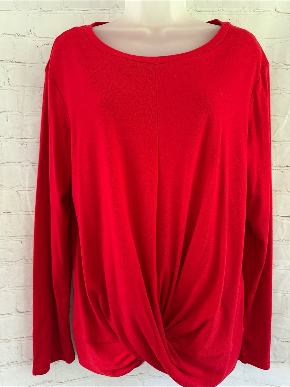Amazon Hotgift Lightweight Knotted Bottom Red Sweater size L